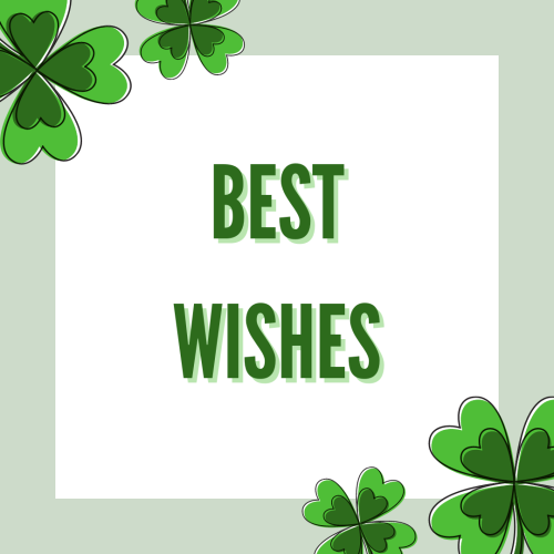 Best Wishes, beautiful leaves on a design.