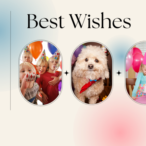 Best Wishes, a puppy and lots of kids.