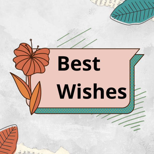 Elegant wish card design leave and flowers on a design, Best Wishes.