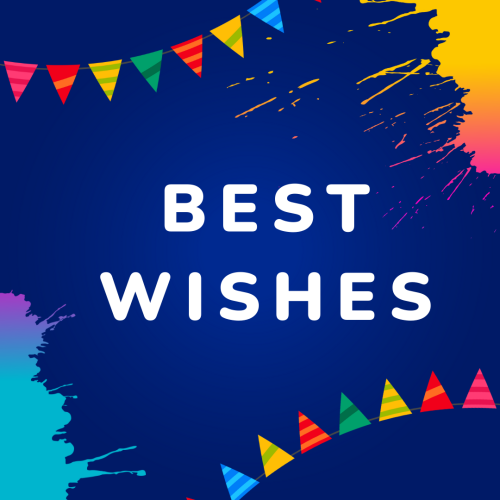 Colorful wish card design, Best Wishes.
