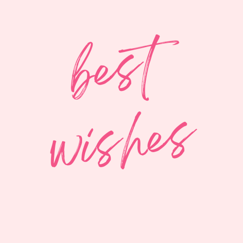 Best wishes, pink color background.