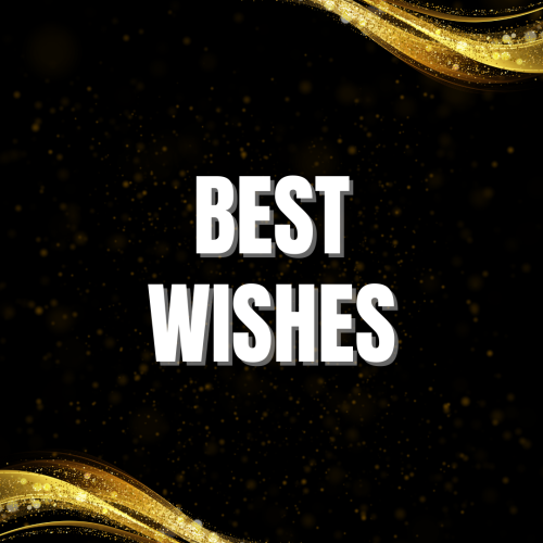 Black wish card, Best Wishes.