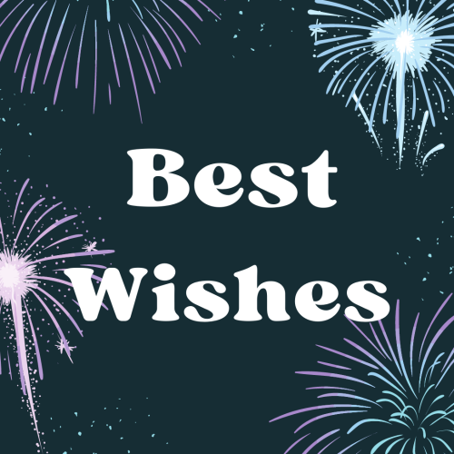 Sparkling on green background, Best Wishes.