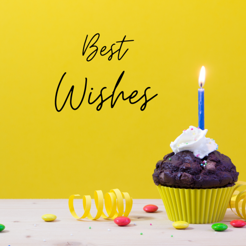 Candle blow on a cupcake, Best Wishes.