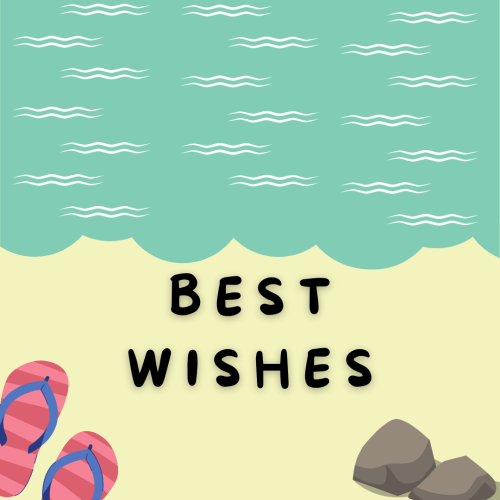Best Wishes, an artistic sea side design.