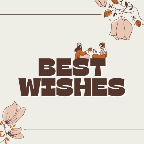 Girls character and flowers, Best Wishes.