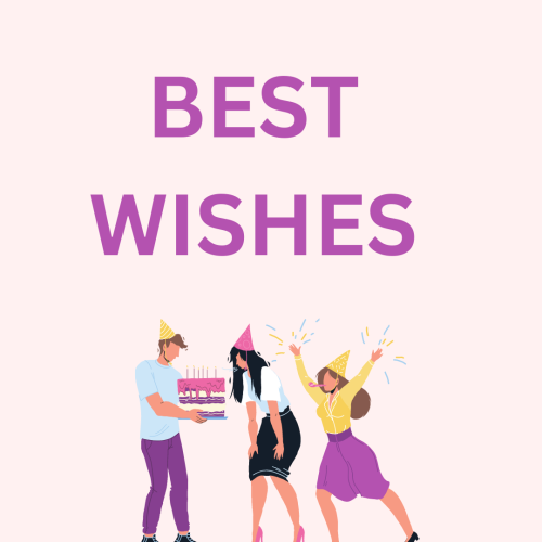 Best wishes, three character on bottom.