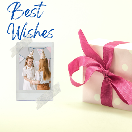 Two child and a gift, Best Wishes.