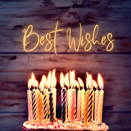 Lots of candles blowing on a candle, Best Wishes.