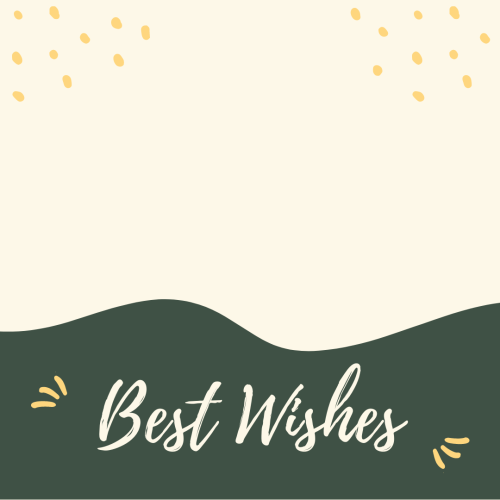 Green and white color wish card, Best Wishes.