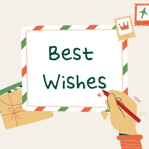 Best wishes, an artistic wish card design.