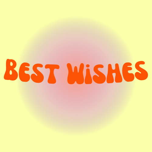 Best Wishes, light yellow background.