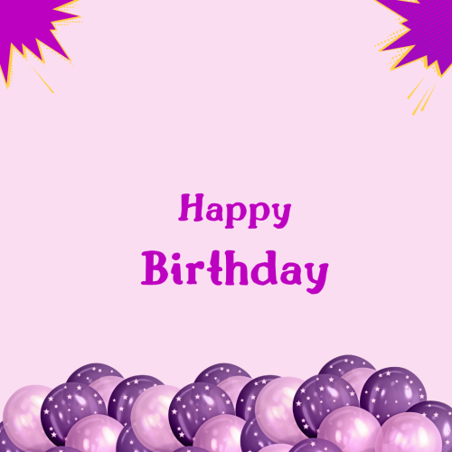 White background and colorful balloons on wish card Happy Birthday