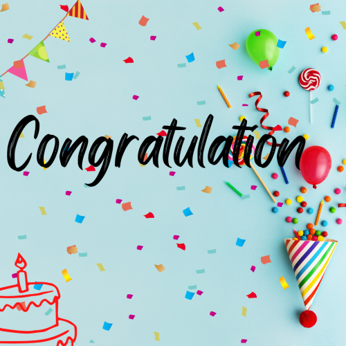 Congratulation, birthday theme wish card.