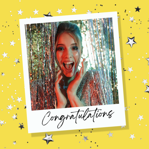 Beautiful girl enjoying party, Congratulations.