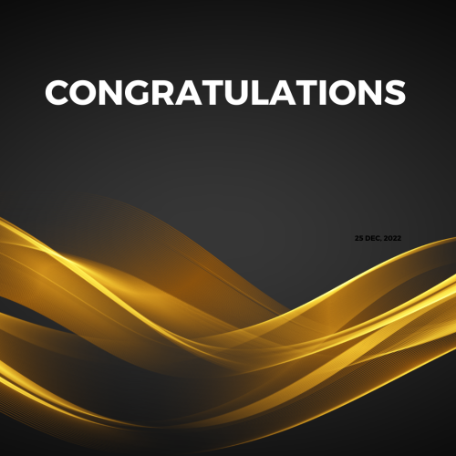 Congratulations, golden and black wish card.