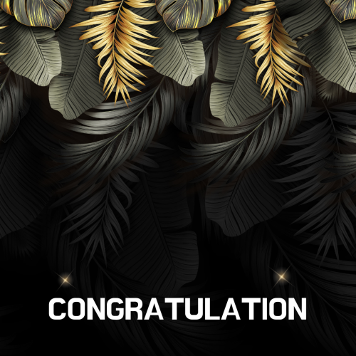 Leaves gold and black leaves, Congratulation.