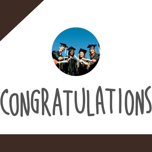 Group photo of the graduate friends, Congratulation.