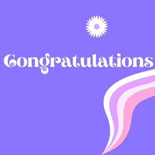 Shiny blue background, Congratulations.