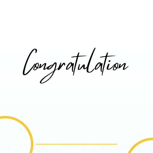 Congratulation written on white background.