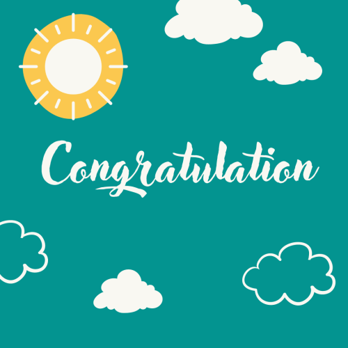 Congratulation, simple wish card design.