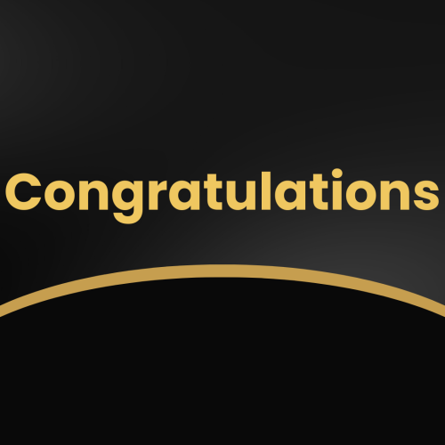 Congratulations, Simple shiny black background.