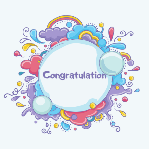 Congratulation, lots of color on background.