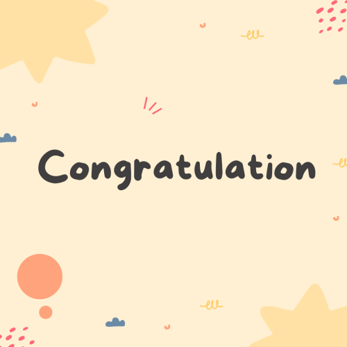 Congratulations, simple and elegant wish card design.