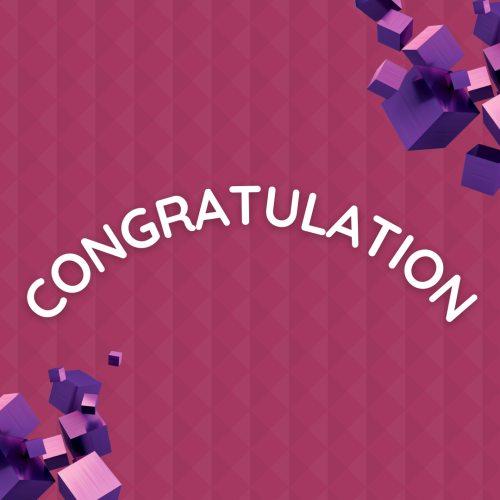 Pink background, Congratulation.