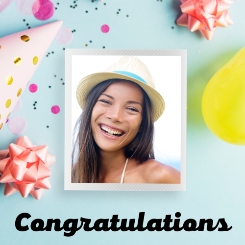 Congratulations, a beautiful girl photo.