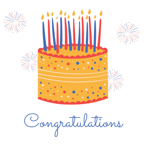 A birthday cake, Congratulations.