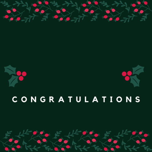 Green theme design, Congratulations.