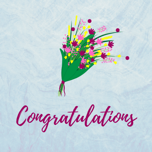 A bokeh in the center of a design, Congratulations.