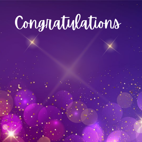 Golden sparkle and neon background, Congratulation.