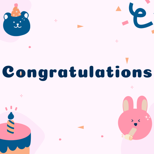 Teddy bears and cake on a background, Congratulations.