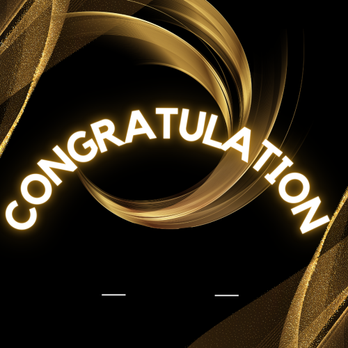 Black and golden wish card design, Congratulations.