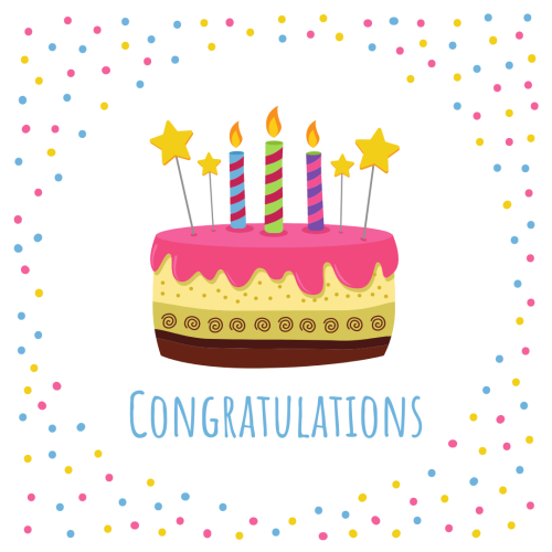 A birthday cake art, Congratulations.