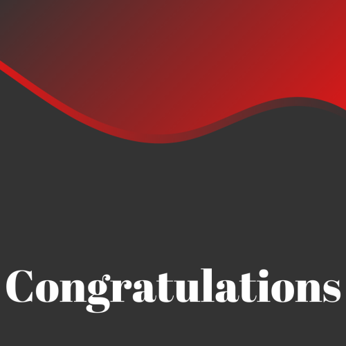 Red and black theme wish card, Congratulations.