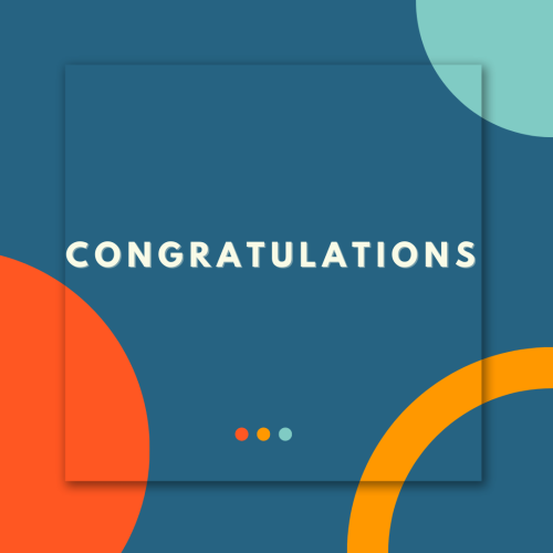 Congratulation on blue background.