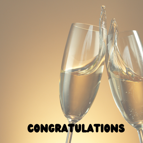 Congratulation, a glass of water.