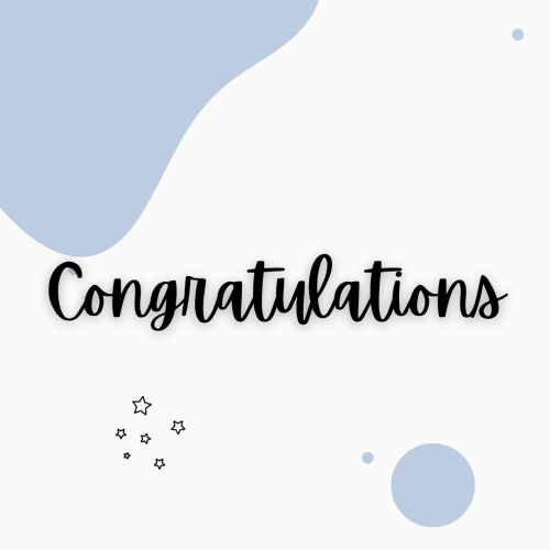 Congratulation wish card.