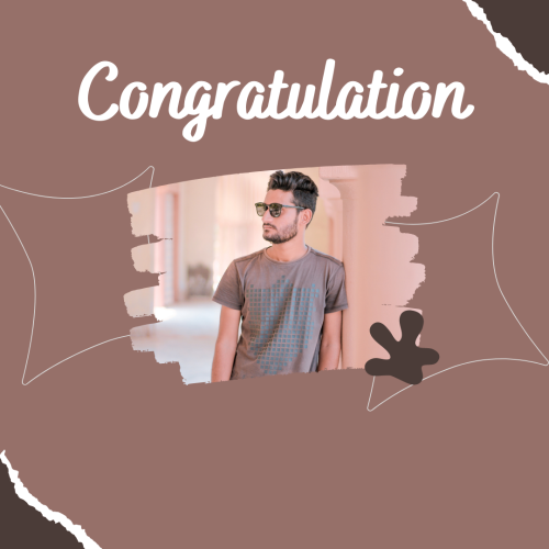 A boy pic in the center, Congratulations.