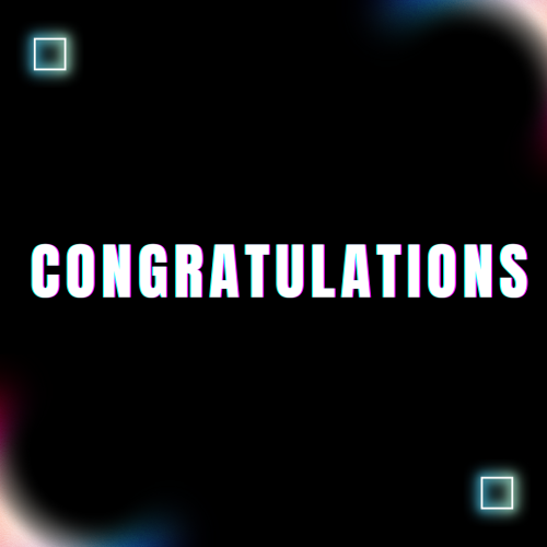 Congratulations, simple black background.