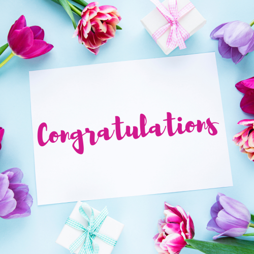 Lots of flowers and gifts, Congratulations.