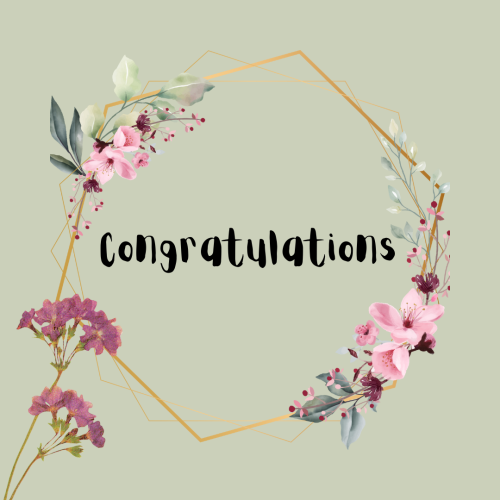 Flowers shape frame, Congratulation.