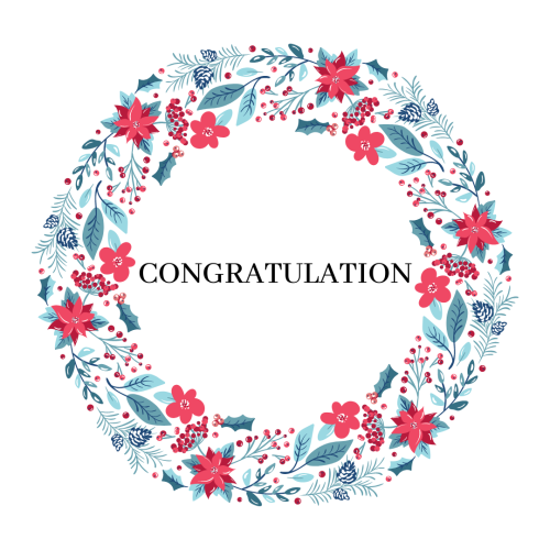 Flower in circle shape, Congratulations.