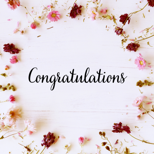 Flowers on a white background, Congratulations.