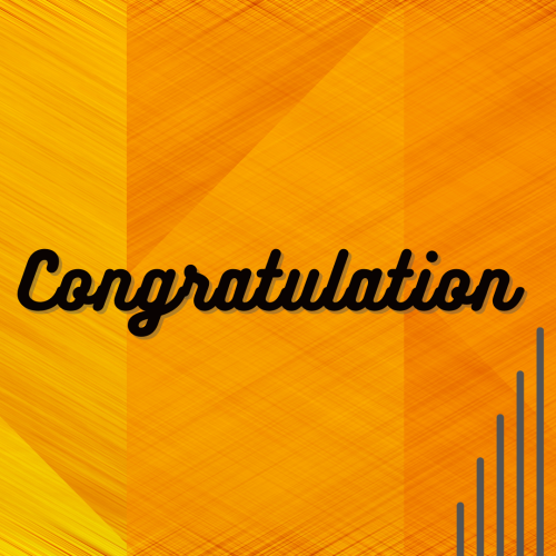 Congratulation, yellow background.