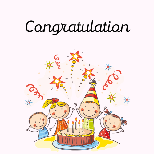 Lots of character enjoying birthday, Congratulation.