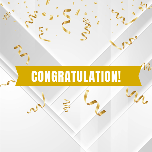 Congratulations, lots of golden particles on top.